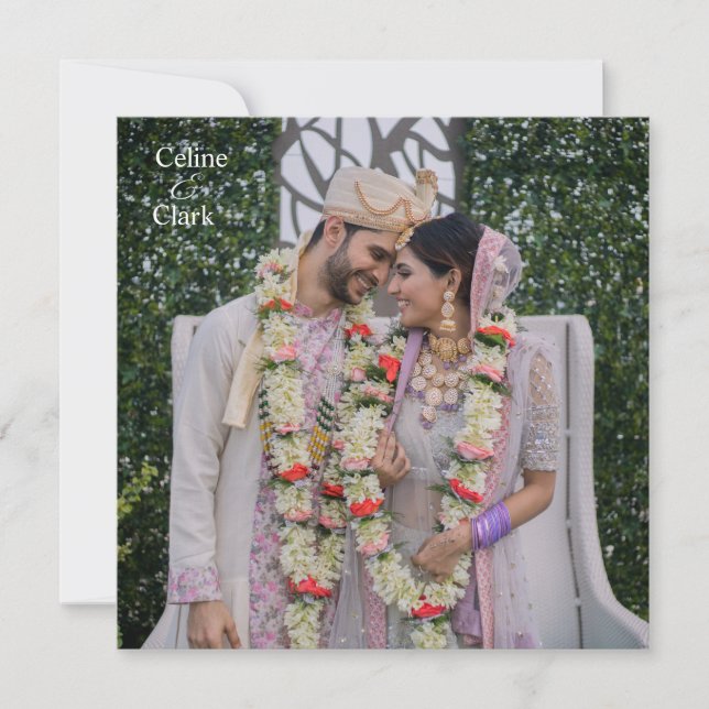 Save The Date Élégant Mariage photo indien (Devant)