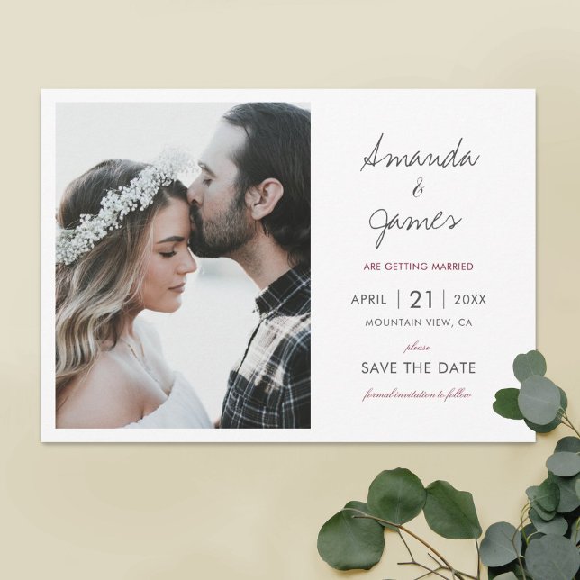 Save The Date Élégant Mariage photo moderne (Créateur téléchargé)