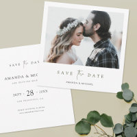 Élégant Mariage photo moderne de script vert