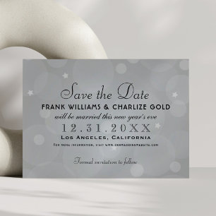 Save The Date Élégant Mariage Platinum Grey