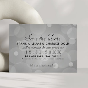 Save The Date Élégant Mariage Platinum Grey
