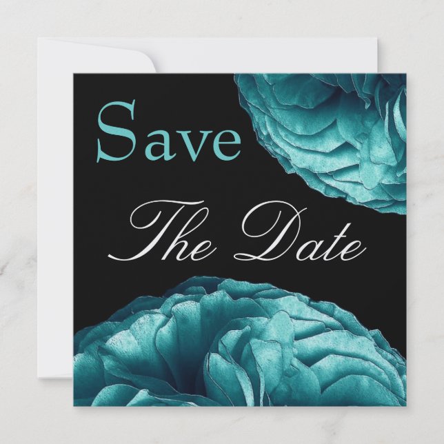 Save The Date Elégant mariage Rose turquoise Enregistrer la date (Devant)