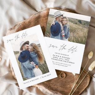 Save The Date Élégant Mariage Sauvegarder la Date Photo Minimali