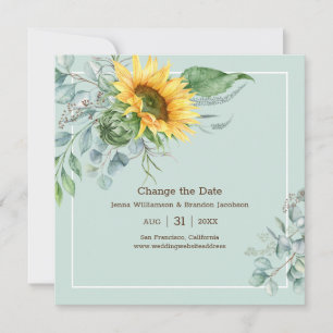 Save The Date Elégant mariage tournesol Modifier la date
