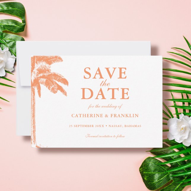 Save The Date Élégant Mariage tropical palmier (Créateur téléchargé)