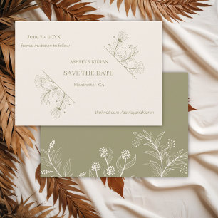 Save The Date Elégant mariage vert de la mousse florale Enregist