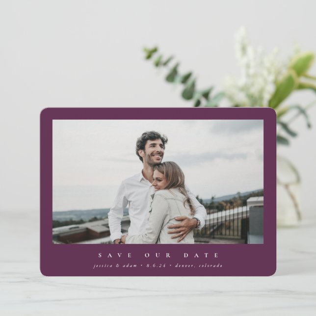 Save The Date Élégant minimal moderne photo simple (Debout devant)
