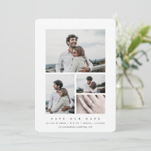 Save The Date Élégant Minimal Multi Photo