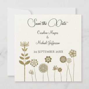 Save The Date Élégant minimalisme floral or doux intemporel