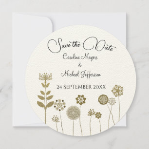 Save The Date Élégant minimalisme floral or doux intemporel