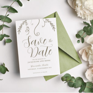 Save The Date Élégant minimaliste automne tropicale laisse Maria