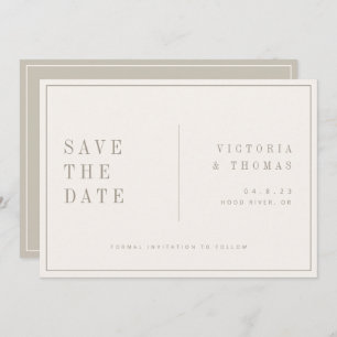 Save The Date Élégant Minimaliste Beige Enregistrer La Date