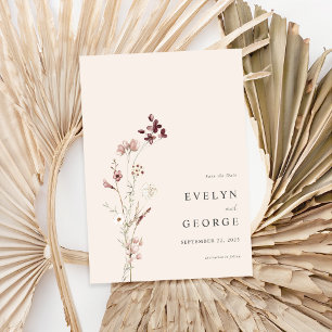 Save The Date Élégant minimaliste Boho Mariage Floral
