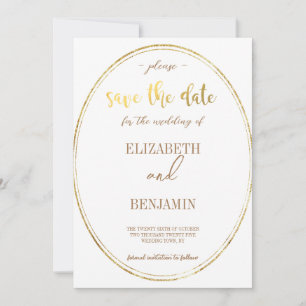 Save The Date Élégant minimaliste de classe or