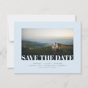 Save The Date Elégant minimaliste Dusty Blue Enregistrer la phot