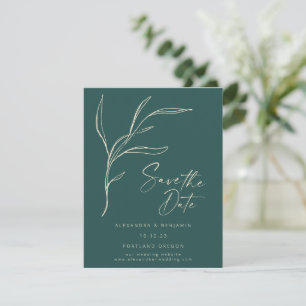 Save The Date Élégant minimaliste Floral Vert Personnalisé