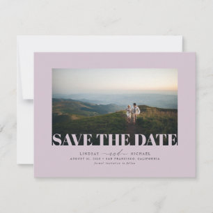 Save The Date Elégant minimaliste Mauve Enregistrer la photo de 
