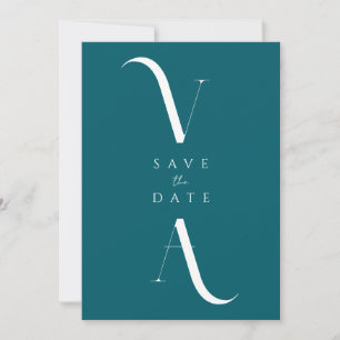 Save The Date Élégant minimaliste moderne Dark Turquoise Mariage