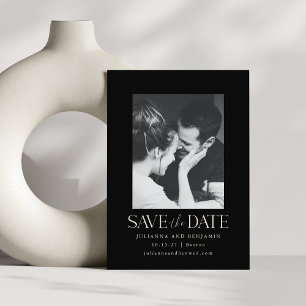 Save The Date Élégant minimaliste moderne Mariage photo noir