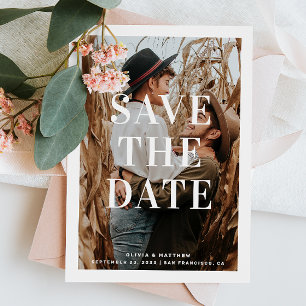 Save The Date Élégant minimaliste moderne typographie mariage ph