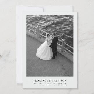 Save The Date Élégant Minimaliste Photo Mariage Économisez la Da