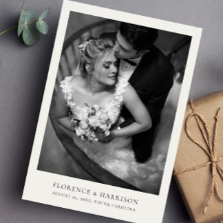 Save The Date Élégant Minimaliste Photo Mariage Enregistrer la D