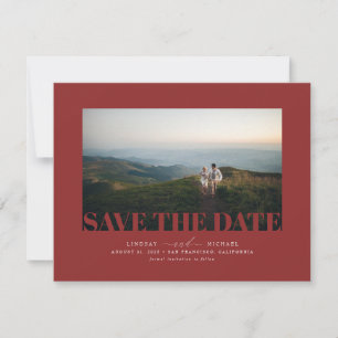 Save The Date Elégant moderne Bourgogne rouge Enregistrer la dat