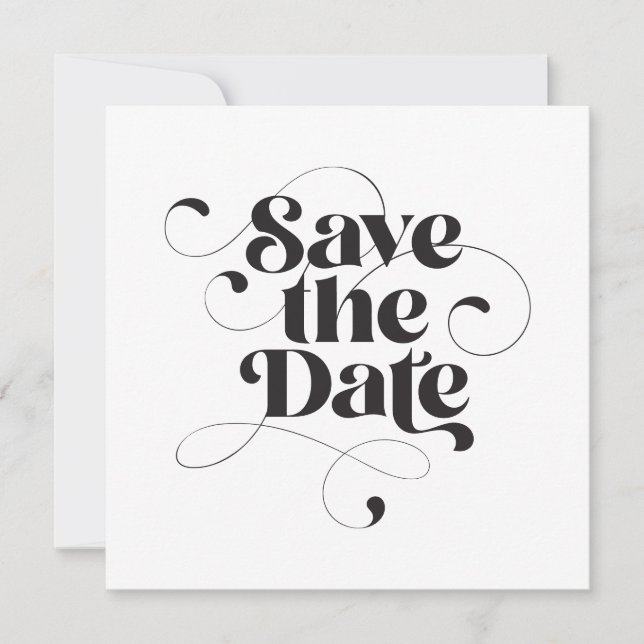 Save The Date Élégant Moderne Calligraphie Classique Carré (Devant)