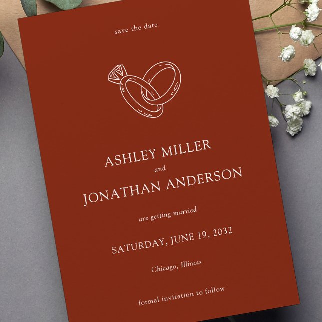 Save The Date Élégant Moderne Éléments simples Mariage (Créateur téléchargé)