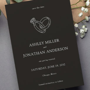Save The Date Élégant Moderne Éléments simples Mariage