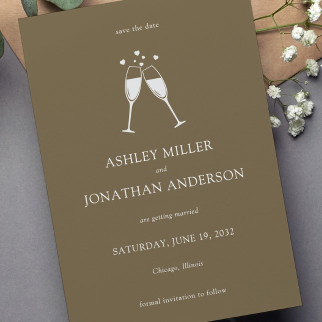 Save The Date Élégant Moderne Éléments simples Mariage (Créateur téléchargé)
