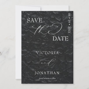 Save The Date Élégant Moderne Fleurs Noires Enregistrer La Date