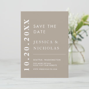 Save The Date Élégant moderne gris olive minimaliste Mariage