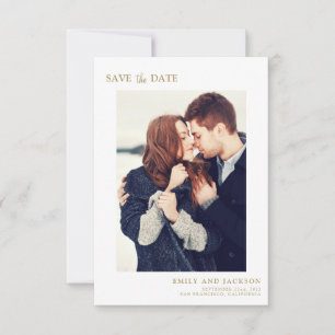 Save The Date Élégant moderne Sauvez la date Photo Blanc