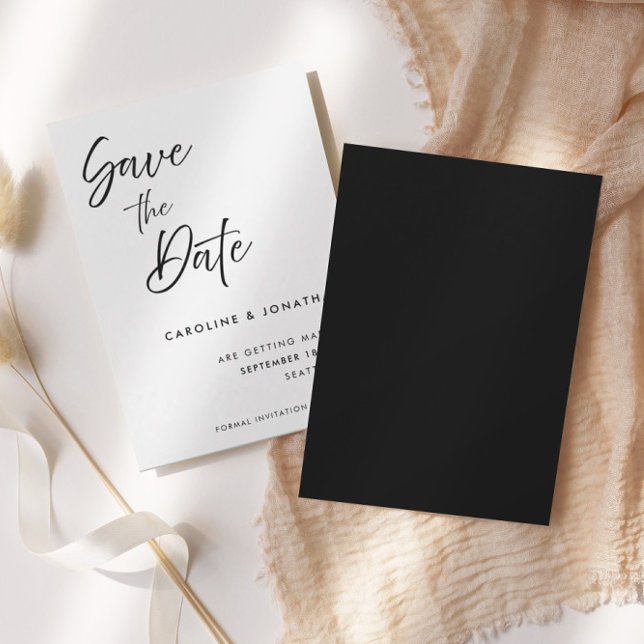 Save The Date Élégant Moderne Script Manuscrit | Mariage (Créateur téléchargé)