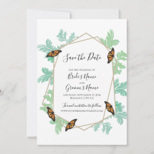 Save The Date Élégant Monarque Butterfly Wedding Enregistrer La 