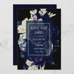 Save The Date Élégant Moody Dark Floral Mariage