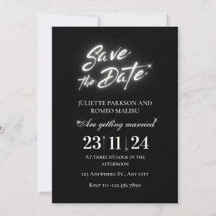 Save The Date Élégant noir brillant Appartement Enregistrer la c
