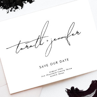 Save The Date Élégant NOMS Personnalisés Modernes | Photo