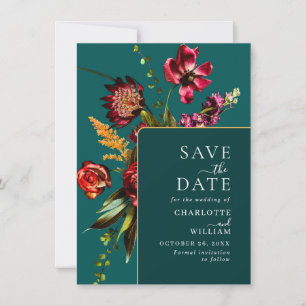Save The Date Élégant Nouveau Jardin Fleurs Mariage