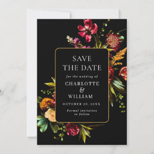 Save The Date Élégant Nouveau Jardin Fleurs Mariage