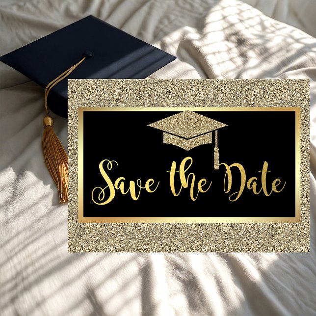 Save The Date Élégant paillettes de faux or Faire part de garde  (Créateur téléchargé)