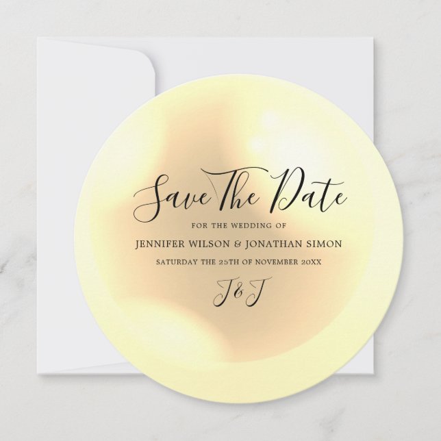 Save The Date Elegant Pearl Simple Chic (Devant)
