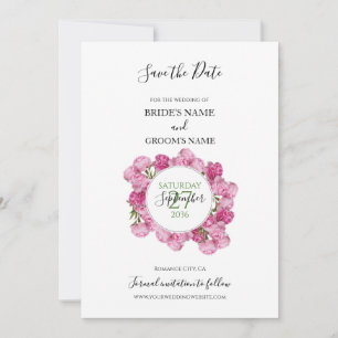 Save The Date Elégant Peonies Roses Mariage Enregistrer La Date