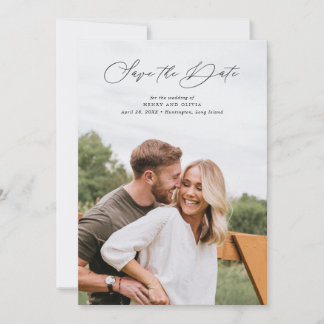 Save The Date Élégant portrait de script pleine photo