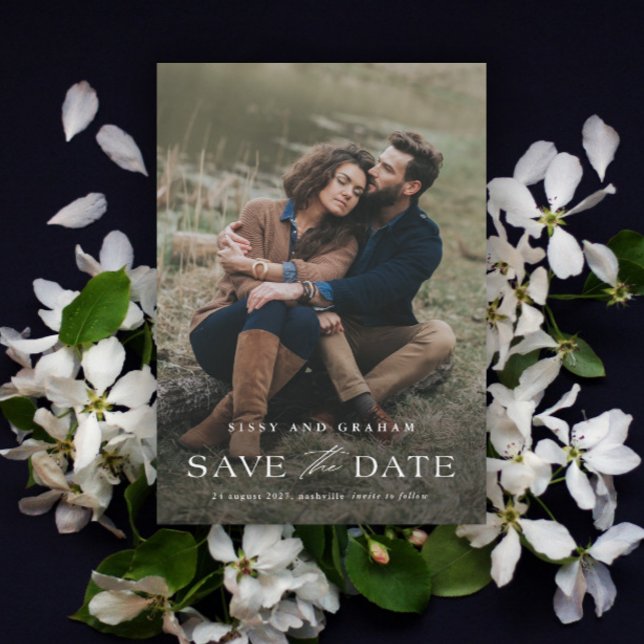 Save The Date Elégant QR Code 2 Mariage photo (Elegant QR Code 2 Photo Wedding Save the Date Card.)