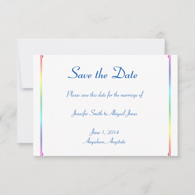 Save The Date Elégant Rainbow Floral Gay Wedding Enregistrer la  (Devant)