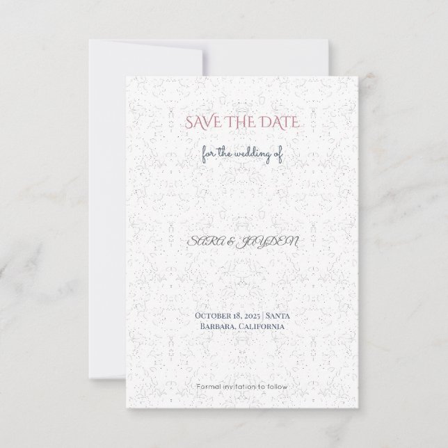 Save The Date Élégant & Rétro Enregistrez la Date – Sans Photo | (Devant)