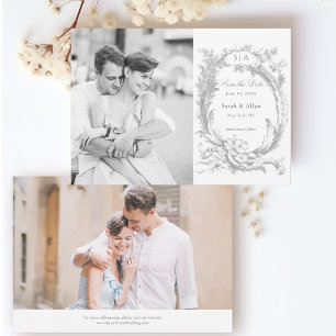 Save The Date Elégant Rococo Floral Photo