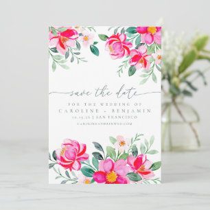 Save The Date Elégant rose Aquarelle Floral Script Mariage